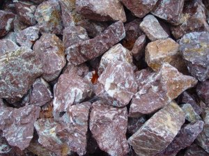 Classic Rocks 200 - 400 - Hartkalkstein, Farbe: tiefrot, blaugrau geadert - 