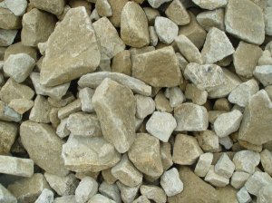 Ibbenbürener Sandstein 150 - 450 - gebrochen, gespalten, Farbe: gelb-braun (auch gelb-braun-rötlich) - 